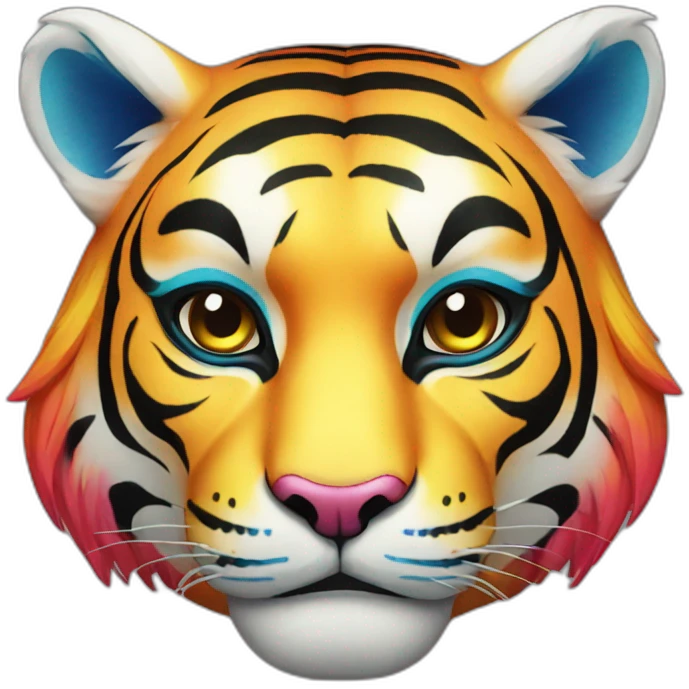 rainbow tiger Japanese mask emoji