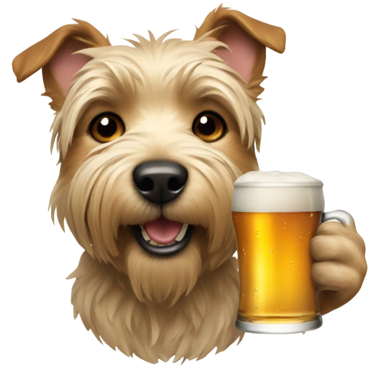 Terrier Drinking beer  emoji