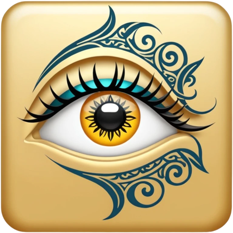 Make a logo with a lash side in the Iranian style and make the logo cool. emoji