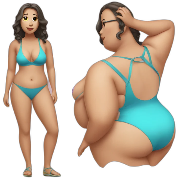 fat chic in swimsuit emoji