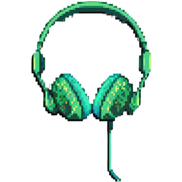green headphones emoji