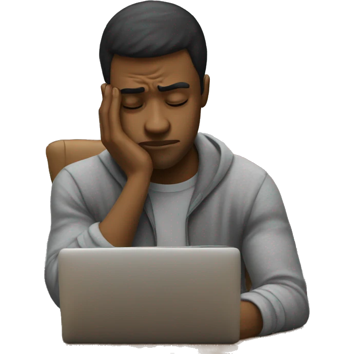 Depressed from too much studying  emoji