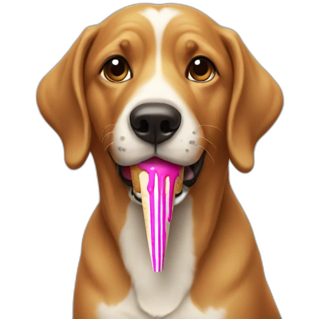 dog eating a ice cream emoji