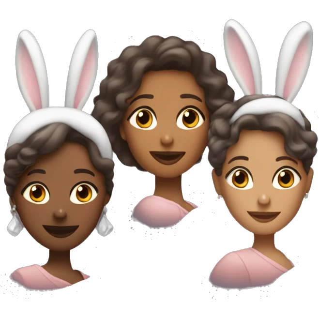 3 femmes avec des oreilles de lapin 👯‍♀️ emoji
