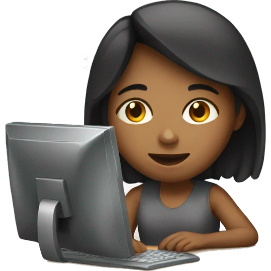 girl working on the computer emoji