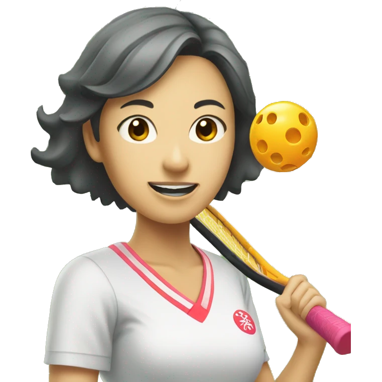 Japanese woman playing pickleball emoji