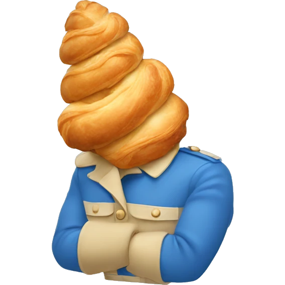 Un croissant de couleur bleu emoji
