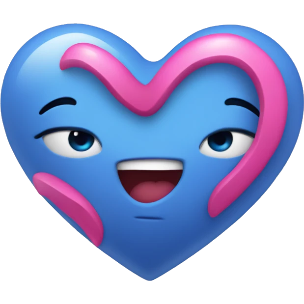 Blue heart with pink heart emoji