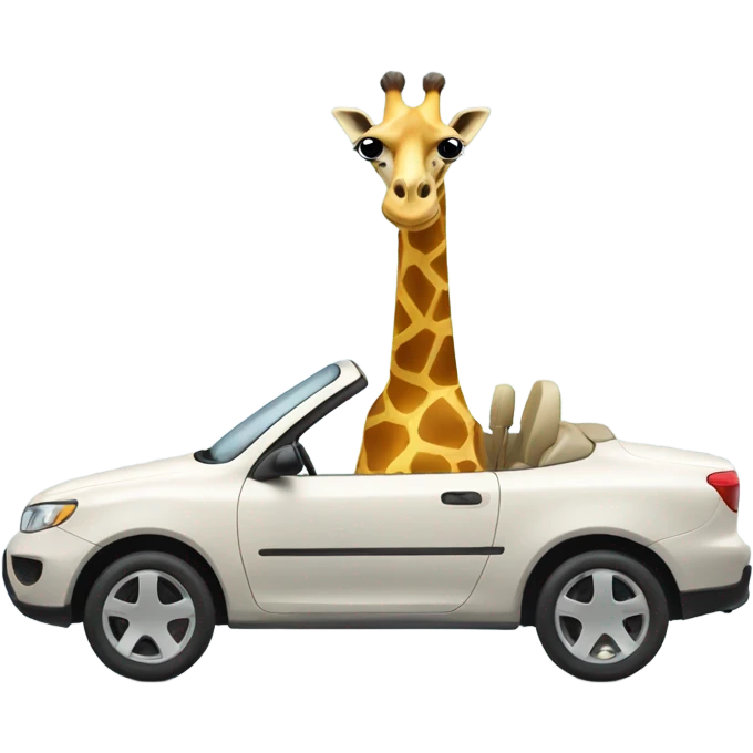Giraffe in a car emoji