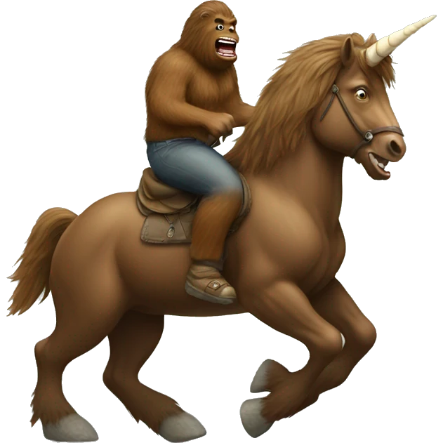 bigfoot riding. unicorn emoji