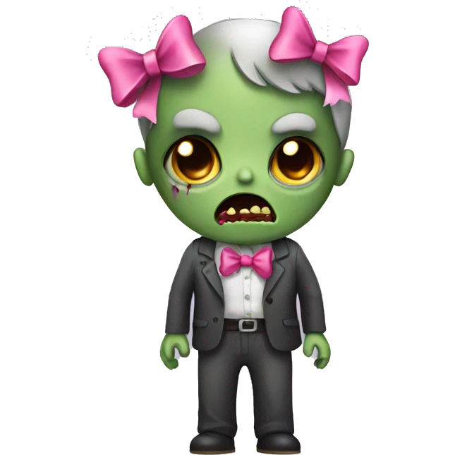 A zombie with a pink bow emoji