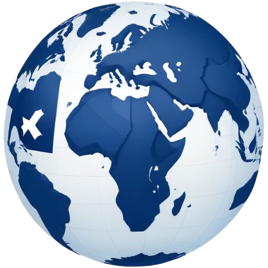 Minimalist Earth globe with continents shaped precisely to form the number 812, clean simple design, iOS style emoji