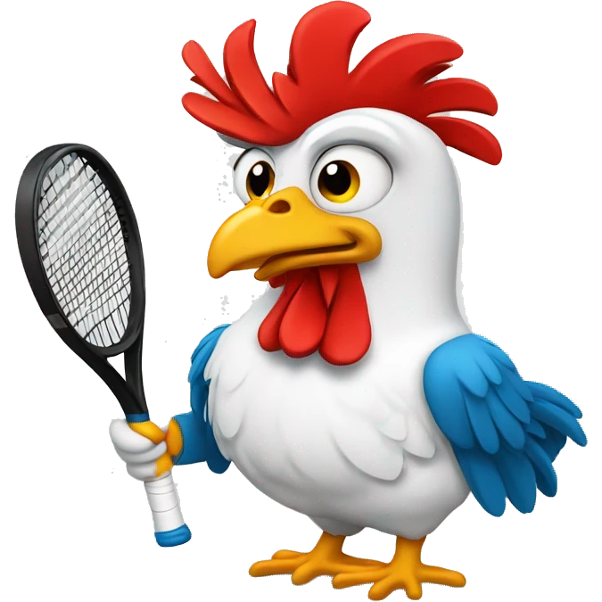 un gallo con tenis emoji