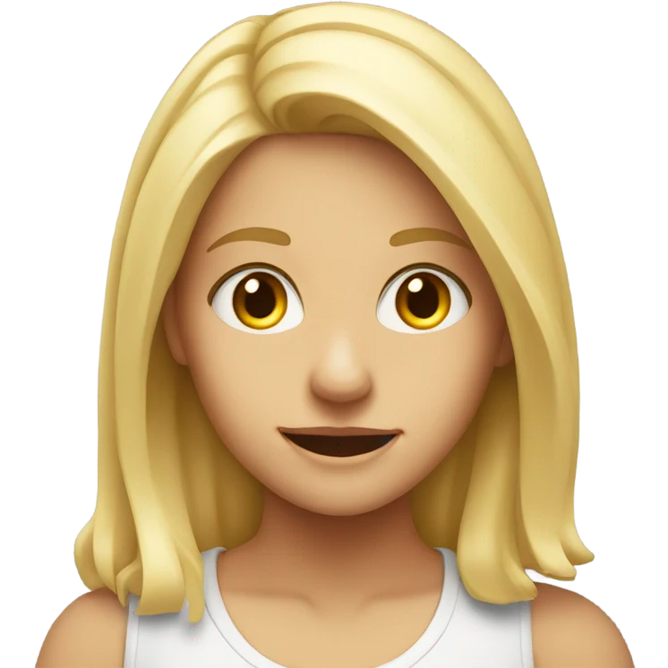 smiling blonde girl portrait emoji
