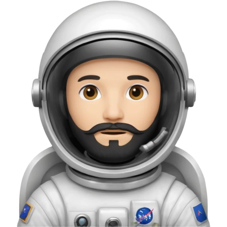 astronaut, white suit and helmet ,with black beard emoji