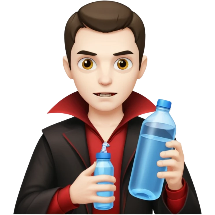 vampire man with water bottle emoji