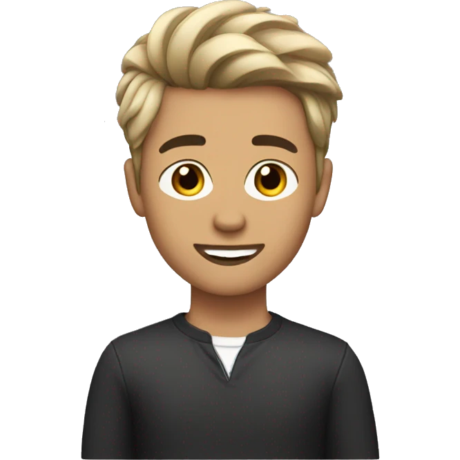 young man with brown eyes and fashionable haircut emoji