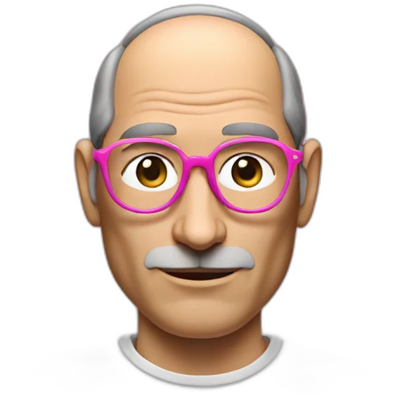 Steve jobs with pink Glasses emoji
