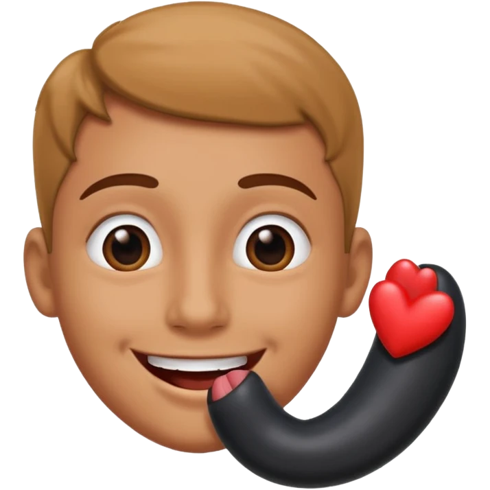 Heart eye emoji sucking a black penis emoji