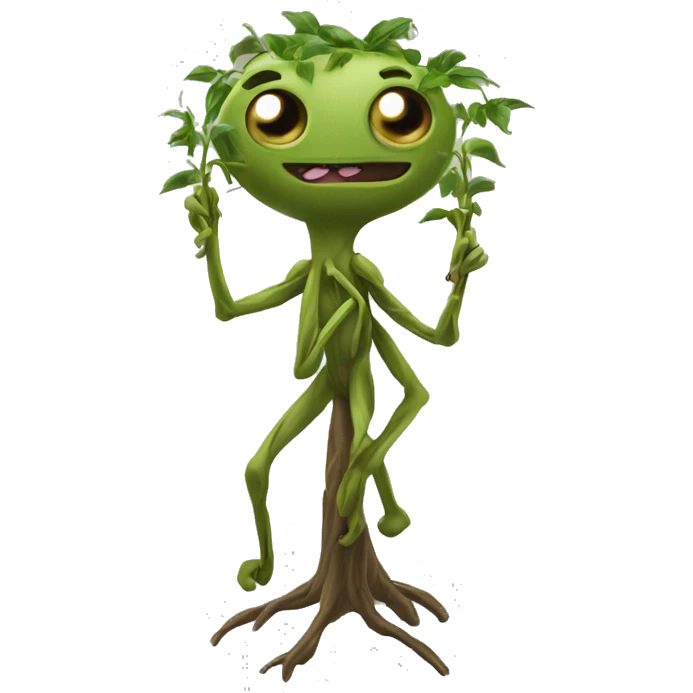 bowtruckle: Small, tree-guardian creatures resembling sticks with eyes, known for their attachment to particular trees and wood. emoji