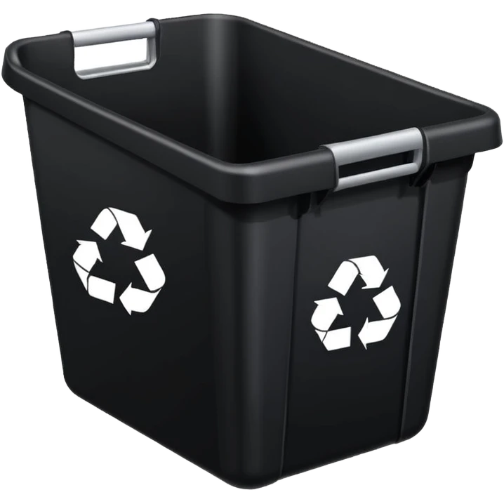 empty black BIN WITH "ELECTRONIC" WORD IN IT.  emoji