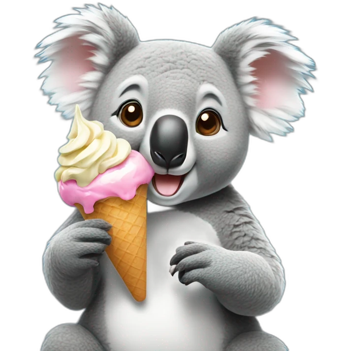 Koala eating ice cream emoji