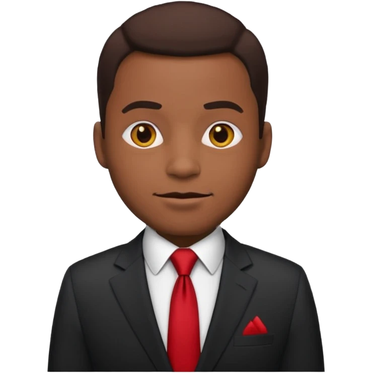 African American man in a suit and red tie, posing like a politician, emoji style emoji