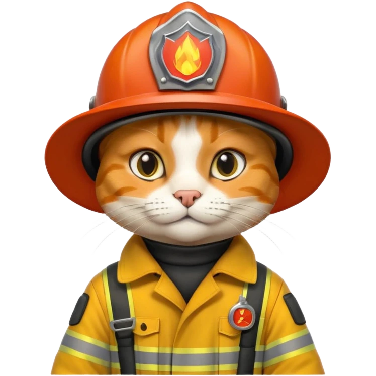 Fireman Cat, yellow cloth emoji