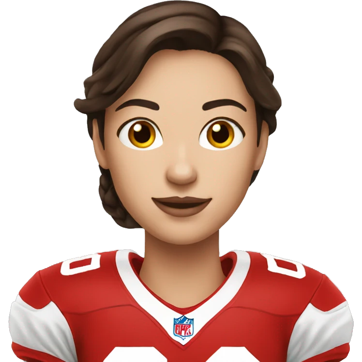 BRUNETTE woman football RED emoji