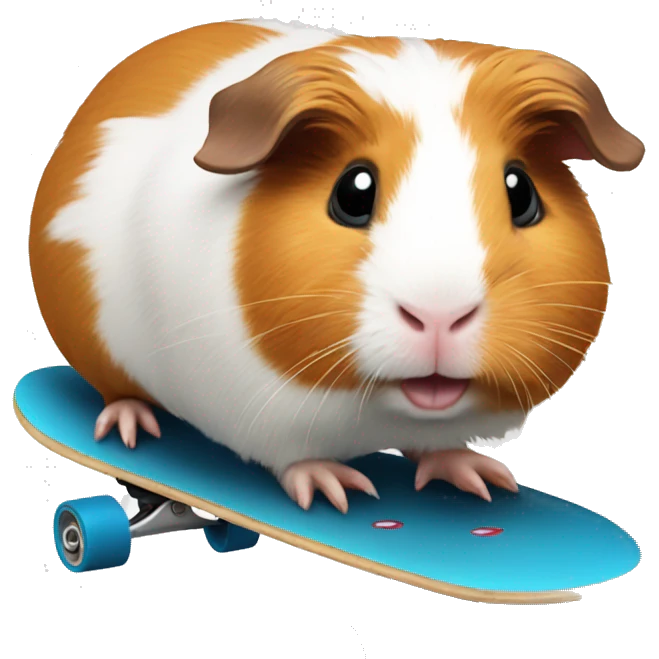 guinea pig riding a skateboard  emoji
