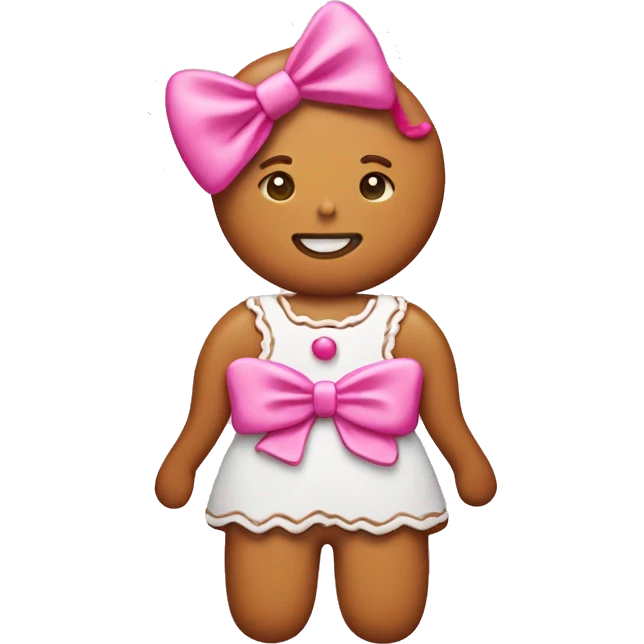 gingerbread girl with pink bow  emoji