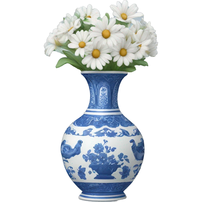 blue white vase  emoji