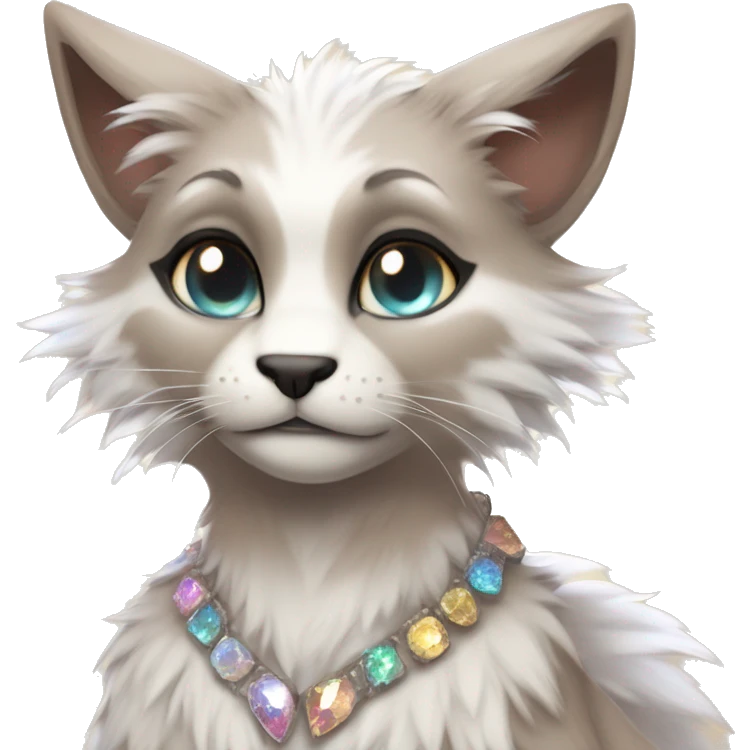 Furry, sparkle, iridescent, colorful, pastel, edgy, cool, fantasy beautiful, brown, beige, white, divine, godly, angelic, animal, anthro, full body, fursona, feline emoji