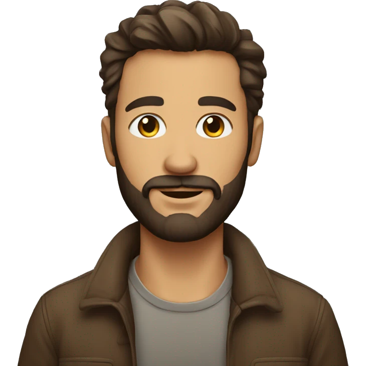 Homme brun avec une barbe emoji