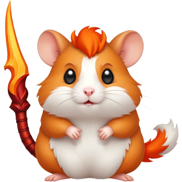 Hamster with devil horns and a tail emoji