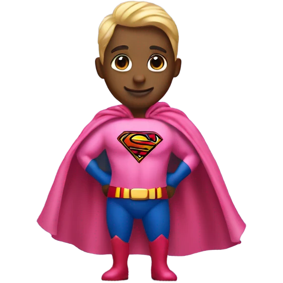 Pink Ladybug with Superman cape emoji