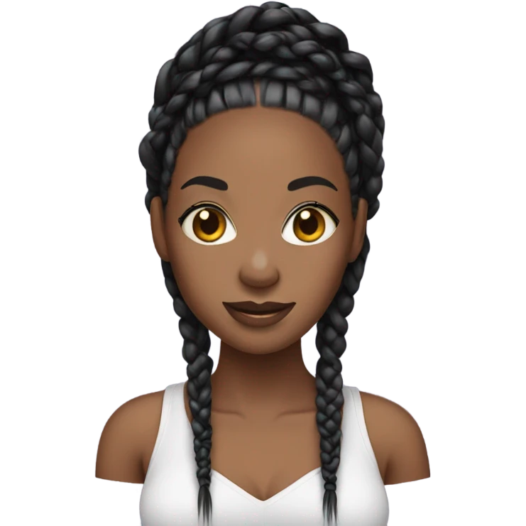 black woman with black box braids emoji