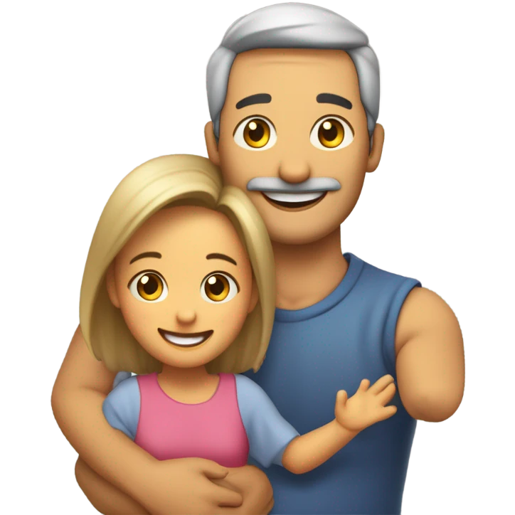Mamá y papá con hijo de 5 años y una hija de 17 años emoji
