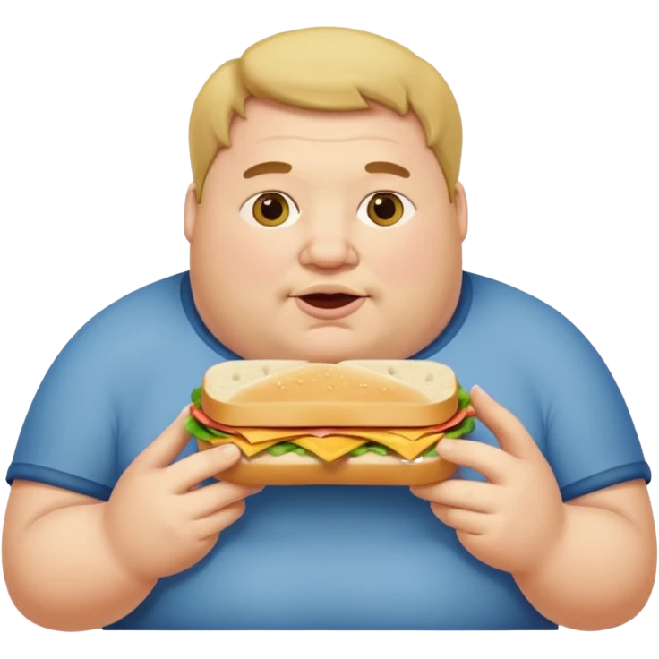 Fat man eating  emoji
