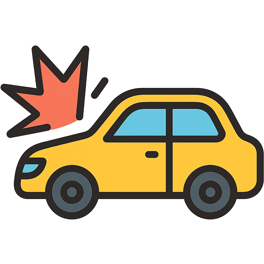 color outline icon of a crashed car emoji