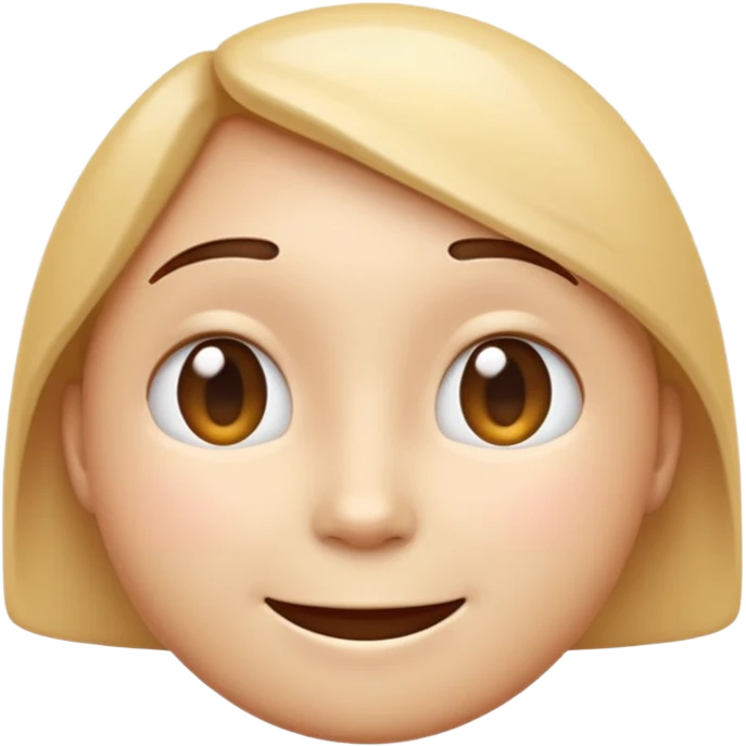 simple and cute. Expressing human interaction, empathy, and warm emotion. Soft gradients, round shapes, friendly face, clear expression. Minimal design, glossy 3D emoji look. emoji