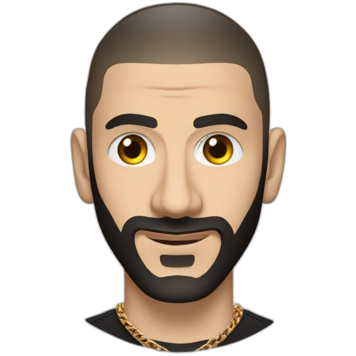 Karim Benzema mafia thug wearing gold chain and black shirt emoji
