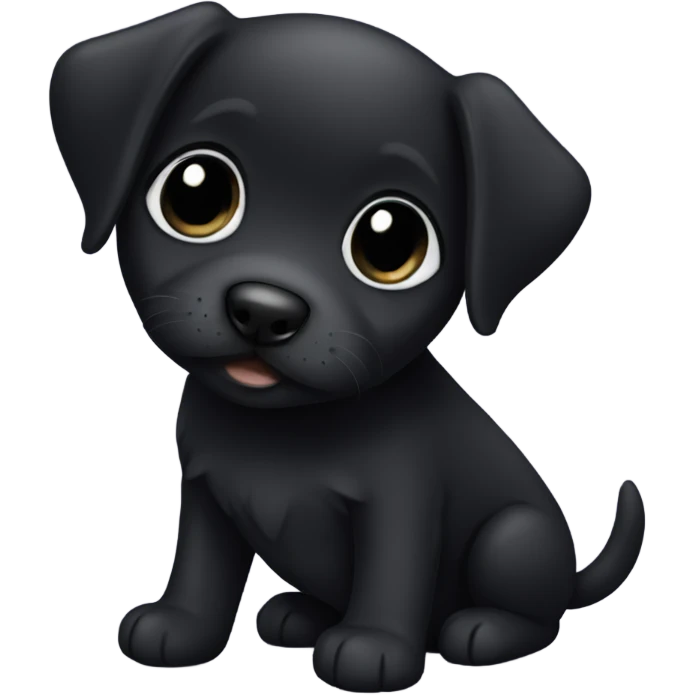 Cute black puppy emoji