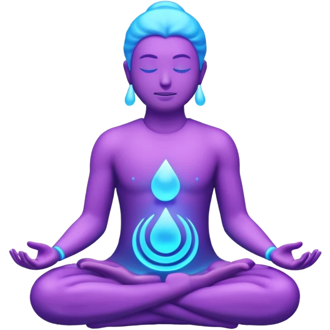 meditation aura , minimalistic transparent glass 3d neon glowing emoji