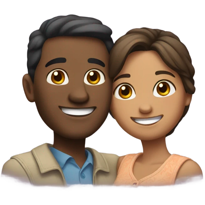 smiling couple indoors together emoji