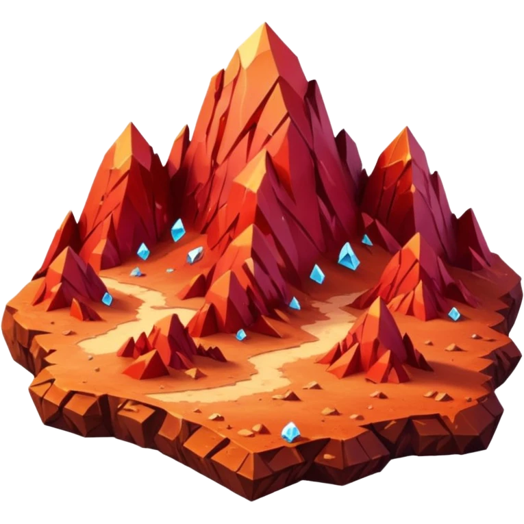 crystal mars, surface covered in glowing crystals mountains and dust emoji