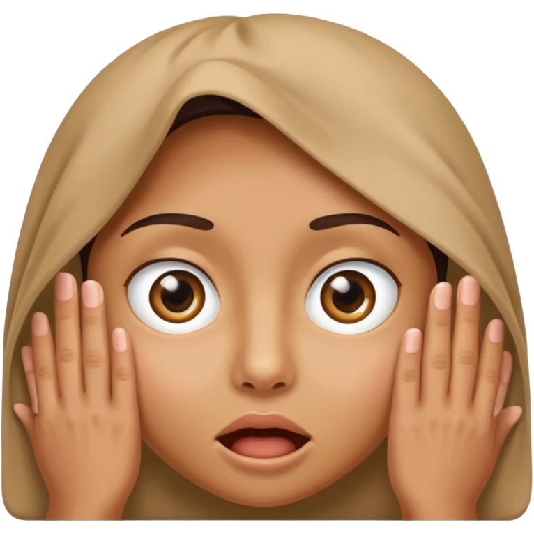 Person doing peekaboo with eye tinge out emoji
