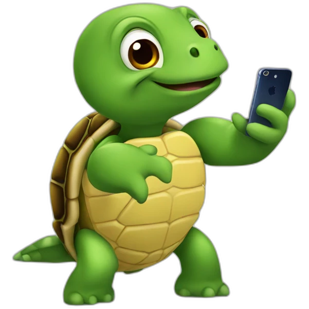turtle with Iphone emoji