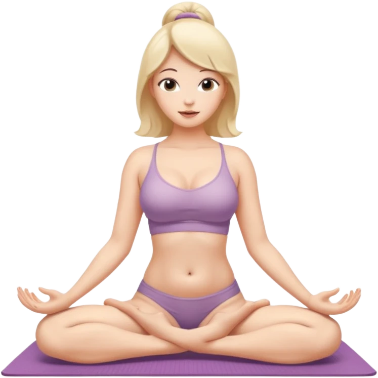 Nude girl with big boobs and panty doing curve yoga emoji
