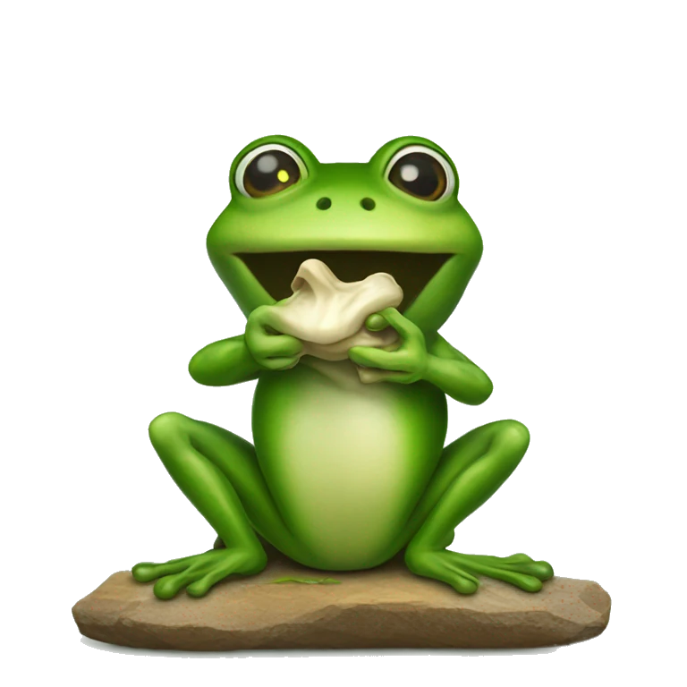 Frog chewing frog emoji